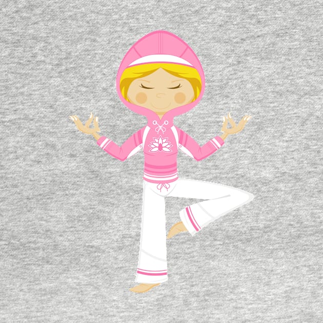 Cute Cartoon Yoga Girl by markmurphycreative